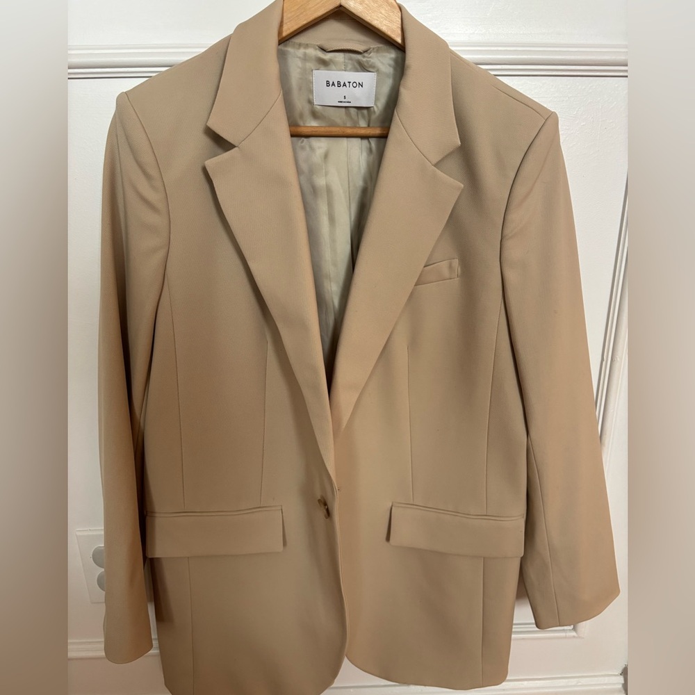 Babaton Beige Blazer Wool size Small